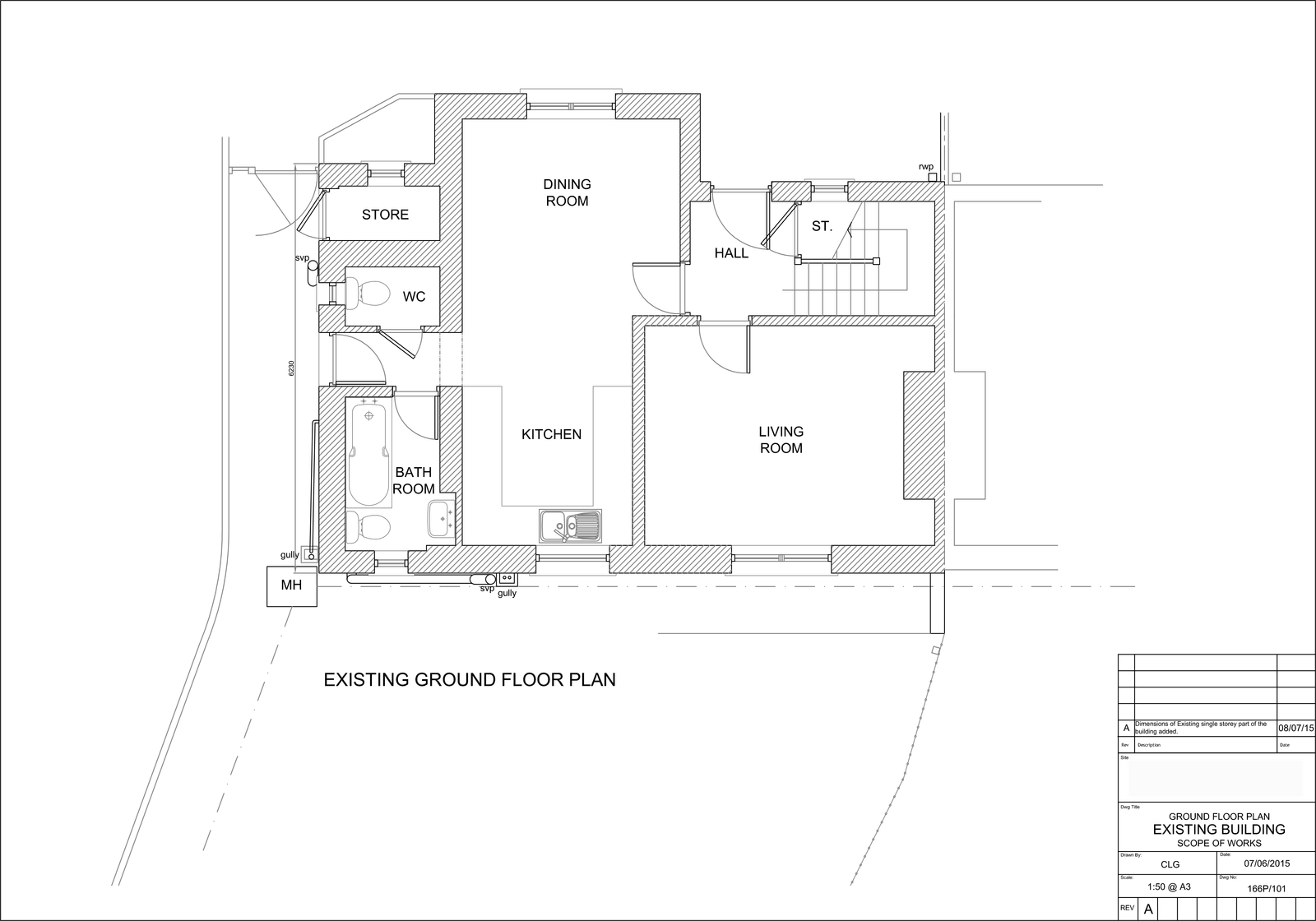 House 1 EXISTING_GF PLAN - SeaGrey Design Ltd