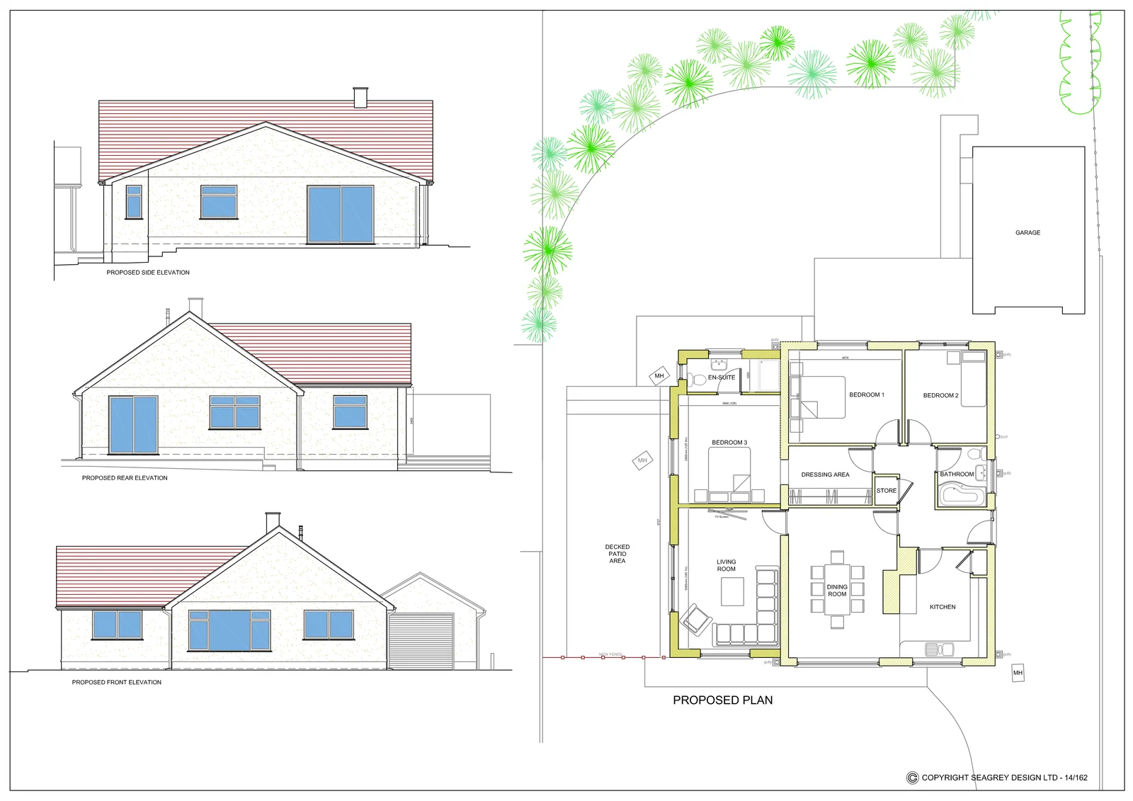 Easy Guide to gaining planning permission - Side extension plans - bungalow sketty