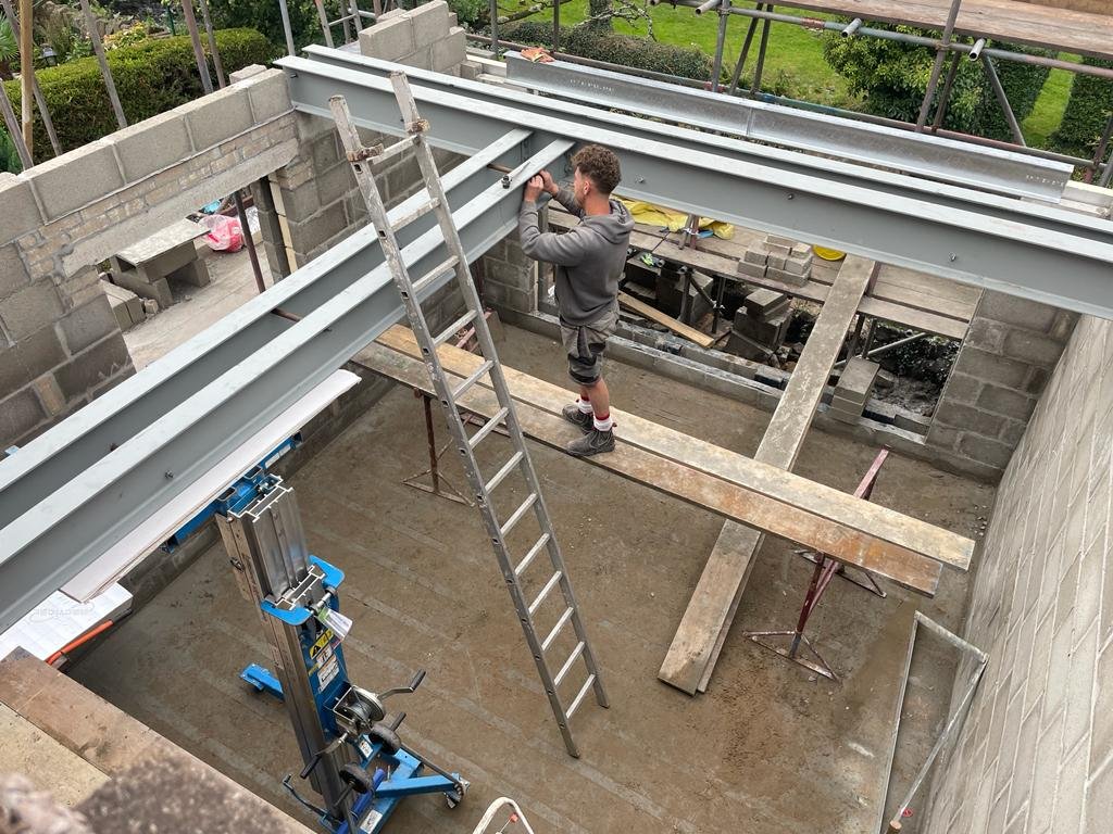 Building Regulations In England and Wales - Structural Steel beams being put into place